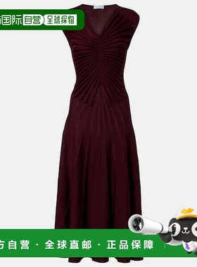 1h可退 香港直邮alaia 女士 初剪羊毛中长连衣裙 red红色 舒适时