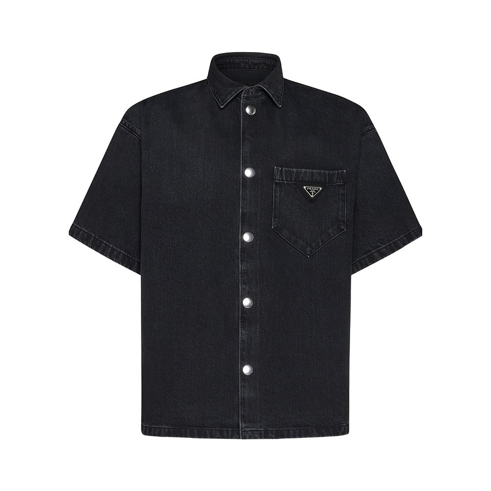 PRADA 男士衬衫 GEC06717AZS212F0557 SS2025 黑色