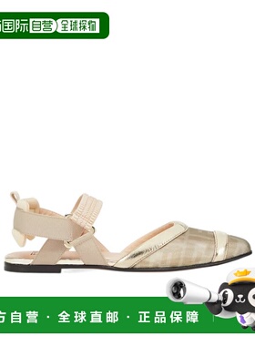 1h可退 香港直邮Fendi Colibrì 徽标芭蕾平底鞋 JFR513ASAD