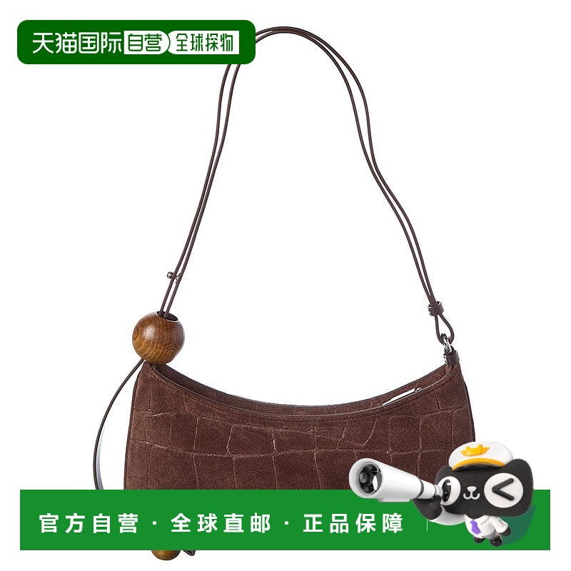 自营Jacquemus The Bisou Perle Croc-Embossed Suede Shoulder B