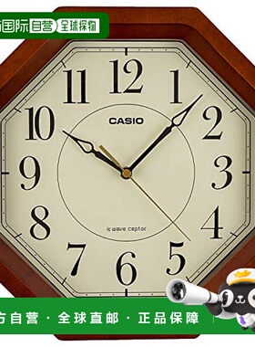 【日本直邮】CASIO卡西欧挂钟无线电波直径29.5cm八角IQ-1106J-5J