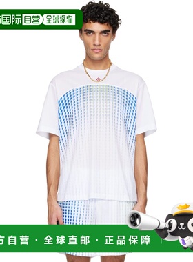 1h可退 香港直邮Casablanca 男士 白色 Tennis Tech T 恤 MSP26JT