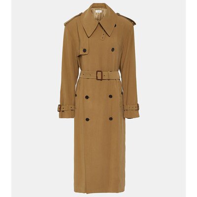 潮奢 Saint Laurent 圣罗兰 女士 斜纹布风衣 001124