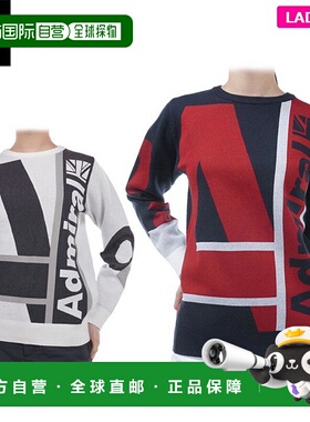 日本直邮Admiral 女士拼接设计拼色长袖圆领毛衣 ADLA359 [秋冬款
