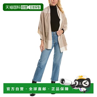 美国奥莱直发 棕色 自营Bruno Magli拼色羊绒围巾