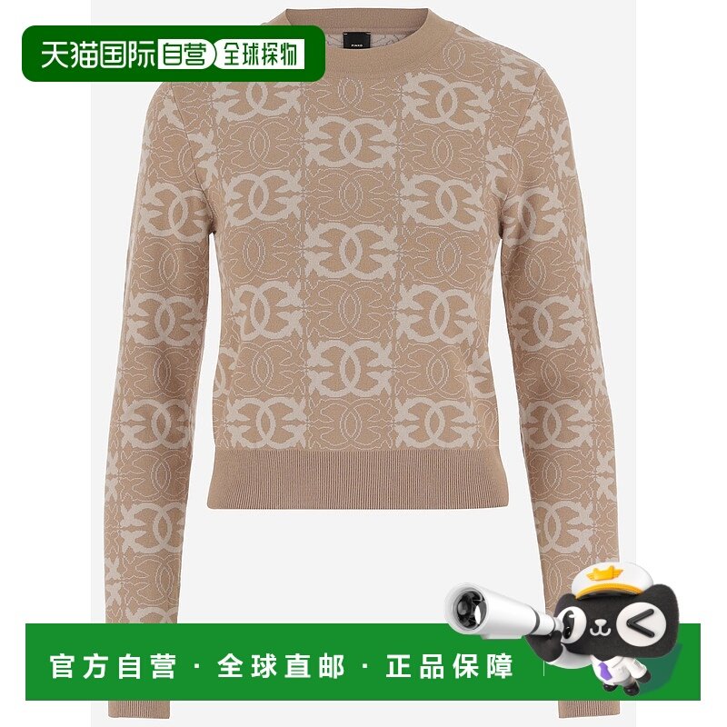 香港直邮PINKO 女士针织衫 106041A2YDC4Z AW2025 浅棕色 Love Bi