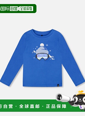 自营deux par deuxLong Sleeve Organic Cotton Jersey Tee Blue