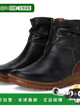 自营 Pikolinos Cazorla W5U-8960C1女式9.5-10黑色皮革踝靴RHS38