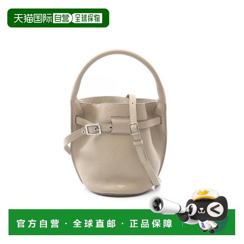 日本直邮中古Celine赛琳女包A级95新bucket水桶包牛皮斜挎包浅褐
