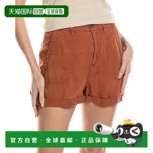 Bella 棕色 Dahl 口亚麻混纺实用短裤 美国奥莱 Sedona卷起袖 自营