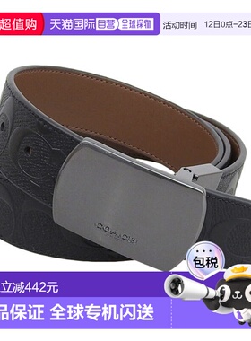 日本直邮COACH 蔻驰 小物件 男士 腰带 黑色 皮革 38 MOD PLQ SIG