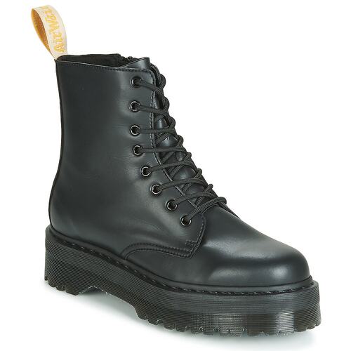 欧洲直邮dr. martens 女黑色光面皮革厚底拉链8孔时尚休闲马丁靴