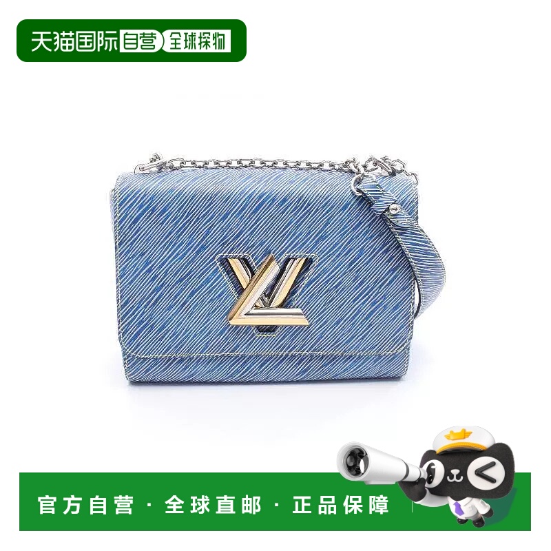 1h可退 日本直邮中古LV路易威登女包A级95新Twist MM牛皮单肩包蓝