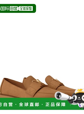 自营欧洲直邮LV路易威登 Mare女士浅棕色皮革logo标识乐福鞋