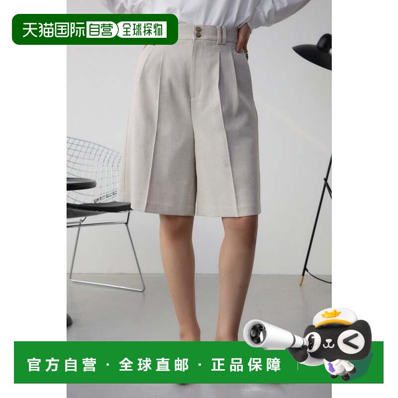 日本直邮MOUSSY 涤纶亚麻混纺短裤 L/BEG1