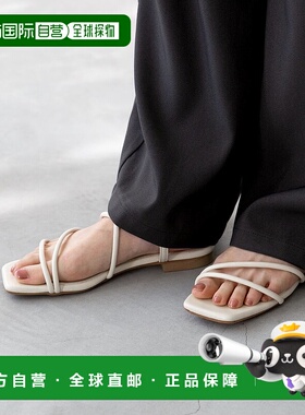 日本直邮Menue 方形包头搭扣凉鞋 [ME8623BW02390] 黑色单鞋