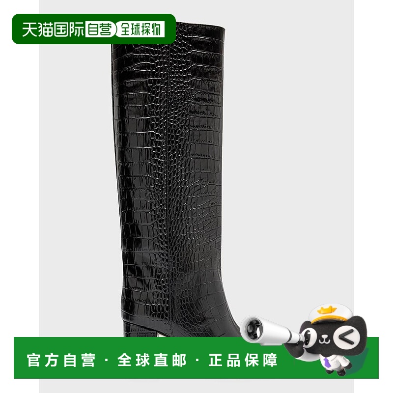 1h可退 【美国直邮】Paris Texas Anja 鳄鱼压纹真皮粗跟及膝靴