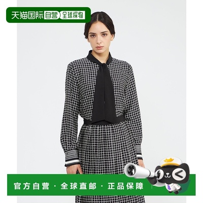 1h可退 日本直邮EPOCA 女装 几何图案拼色 蝴蝶结衬衫 宽松设计 M