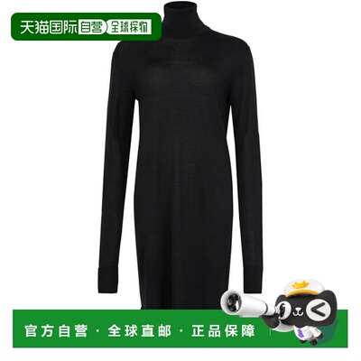 自营欧洲直邮Toteme Dresses女士黑色羊毛长袖连衣裙包臀裙