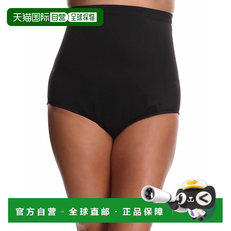 自营 miraclesuit高腰三角泳裤比基尼-加大码黑色-黑色 美国奥莱
