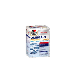 欧洲直邮德国药房Doppelherz双心Omega3胶囊60粒深海鱼油护心脑