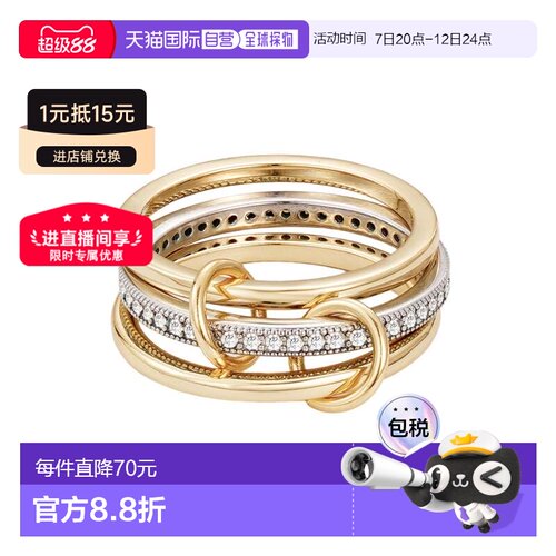 自营adornia14k Gold and Silver Plated Connected 3-Piece Ring