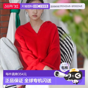 1h可退 日本直邮dazzlin 女装 吉田朱里合作 宽松针织连帽衫 柔软