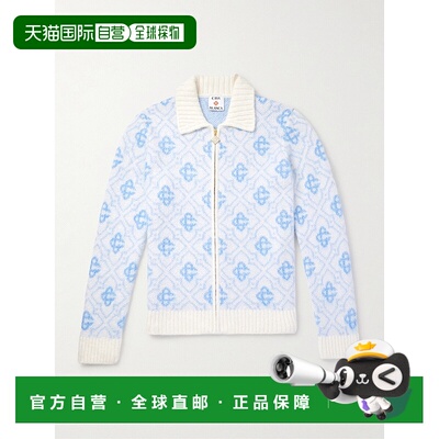 1h可退 香港直邮Casablanca 男士 提花针织拉链针织开衫 MPF25KW1