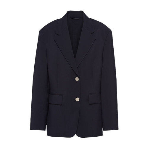 PRADA 女士西服 P573N13C6S231F0008 AW2024 蓝色 单排扣西装外套