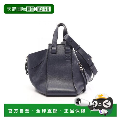 日本直邮中古vintage二奢Loewe罗意威女包B级9新牛皮手提包蓝色时