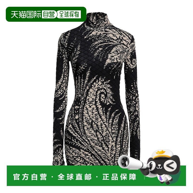 1h可退 香港直邮Etro 艾特罗 女士 紧身连衣裙 black黑色 舒适时