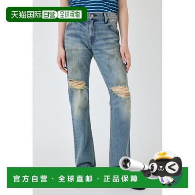 1h可退 日本直邮MOUSSY 女士刷毛直筒喇叭裤 010ISS112191牛仔裤