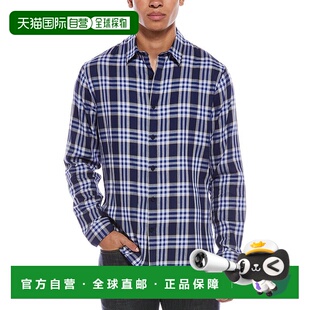 美国奥莱直发 蓝色 自营 vince文斯威尼斯格子衬衫