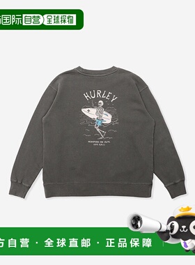1h可退 日本直邮Hurley 儿童宽松半拉链背面印花全棉连帽衫 BCFL2