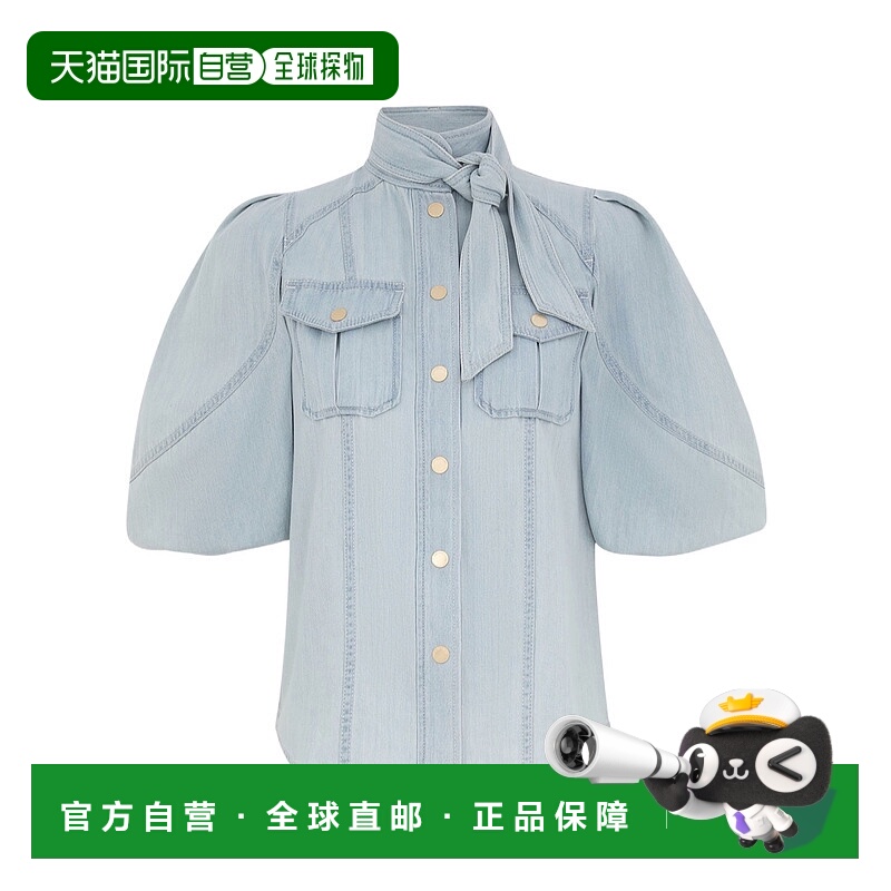 香港直邮Zimmermann 牛仔灯笼衬衫 1913TRS252