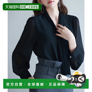 1h可退 日本直邮SAISON DE PAPILLON 女士2way褶皱蝴蝶结雪纺衬衫