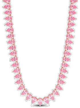 自营 mimi & max44 1/2 CT TGW Created 粉红色蓝宝石网球项链，