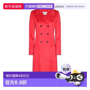 香港直邮Lanvin 朗雯 女士 WATERMELON 羊绒长款大衣 RWCO0005574