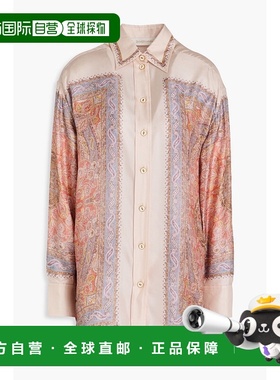 香港直邮ZIMMERMANN 女士 佩斯利印花斜纹丝绸衬衫 9999TF241PAIS