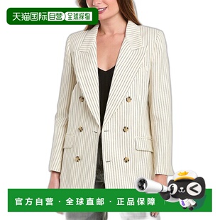 自营 frame denimFRAME 牛仔亚麻混纺夹克 - 白色 美国奥莱直发