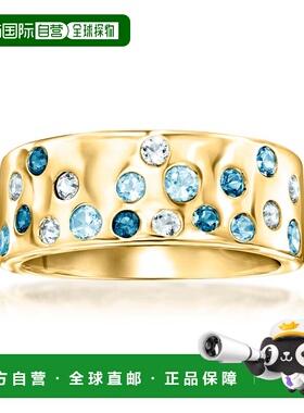 自营Ross-Simons Tonal Blue Topaz Ring in 18kt Gold Over Ster