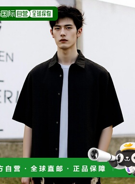 香港直邮FENDI 男士衬衫 FS1317AU6YF0QA1 AW2025 黑色 Ff Jacqua