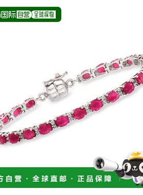 ross-simons罗斯-西蒙斯鲁比和 . 925 纯银白色托帕石网球手链，