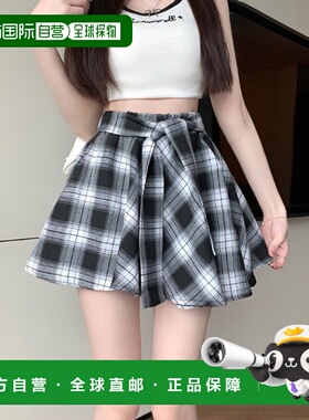 1h可退 日本直邮WEGO 女装 格纹腰巾风裙裤 Y2K风格 DF25SM06L001