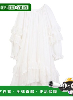 香港直邮CHLOÉ 女童连衣裙 C20612117 AW2025 白色 Dress With Ru