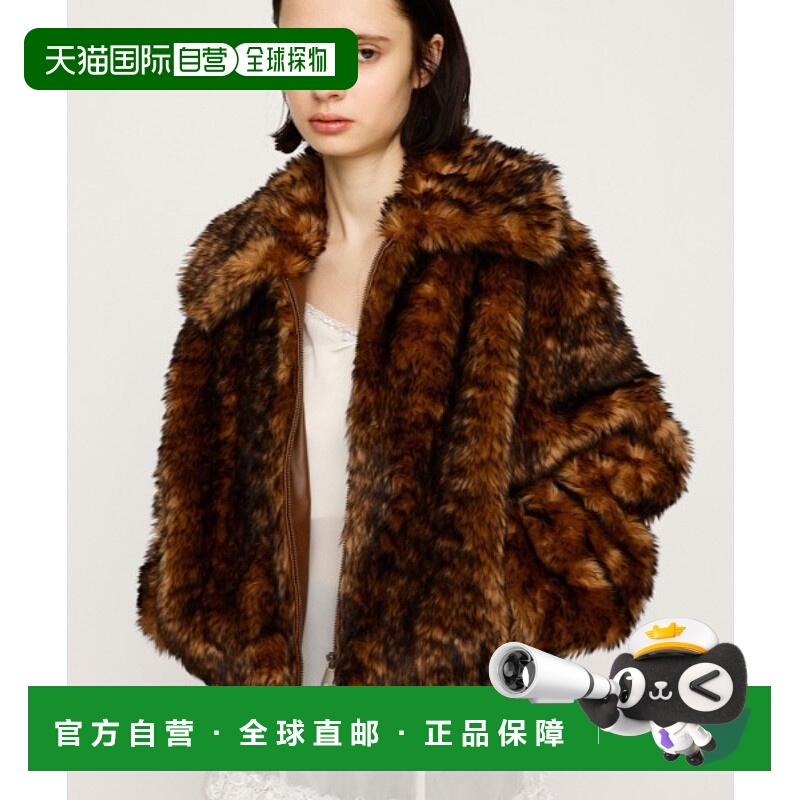 1h可退 日本直邮SLY 女装 BIG COLLAR 仿毛领短款外套 宽松拉链设