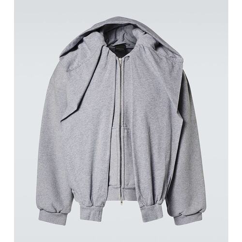 Balenciaga 巴黎世家 男士 Incognito 毛边棉质针织连帽衫 000895