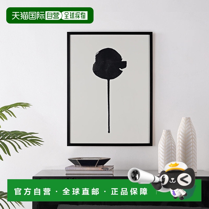 自营 Safavieh 蒲公英的影子 裱框壁画 - 黑色/仿古象牙色 美国奥