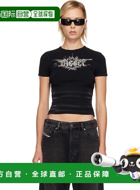 香港直邮Diesel 迪赛 女士 黑色 T-Ele-Long-P2 T 恤 A142310WFBM