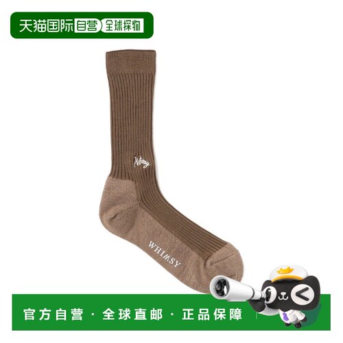 日本直邮Whimsy 男士 简约刺绣中筒袜 75430089170